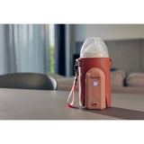 Incalzitor biberoane, Lionelo, ThermUp Go Evo, Portabil, Cu 5 niveluri de incalzire, Cu buton Safety Control, Mentinere caldura pana la 9h, Incarcare USB, Roz deschis