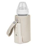Incalzitor biberoane, Lionelo, ThermUp Go Plus, Portabil, Cu aspect elegant, Temperatura constanta pana la 24 h, Incarcare USB, Bej calm