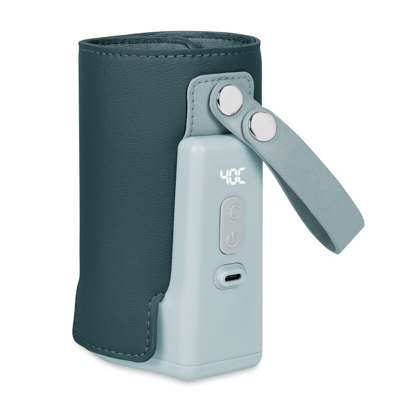Incalzitor biberoane, Lionelo, ThermUp Go Plus, Portabil, Cu aspect elegant, Temperatura constanta pana la 24 h, Incarcare USB, Verde