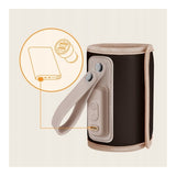 Incalzitor biberoane, Lionelo, ThermUp Go, Portabil, Temperatura constanta pana la 24 h, Incarcare USB, Maro