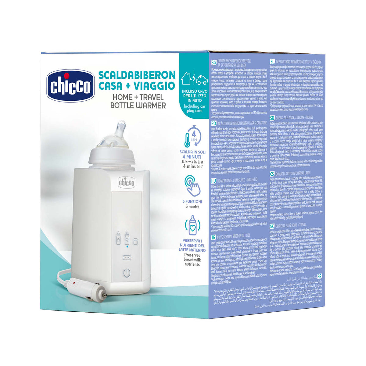 Incalzitor electric Chicco 2 in 1 cu adaptor pentru autovehicul, 0 luni+