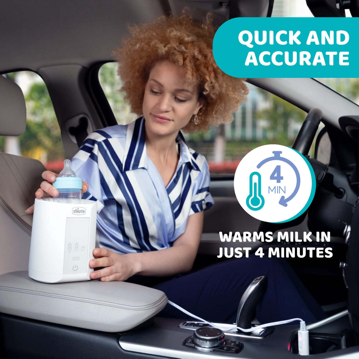 Incalzitor electric Chicco 2 in 1 cu adaptor pentru autovehicul, 0 luni+