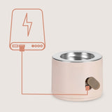 Incalzitor portabil, Lionelo, ThermUp Swift, Portabil, Incalzire in 3 minute, Mentinerea temperaturii, 60 W, USB-C, 4 setari de temperatura: 37-50°C, Recipient 180 ml inclus, Rose Gold