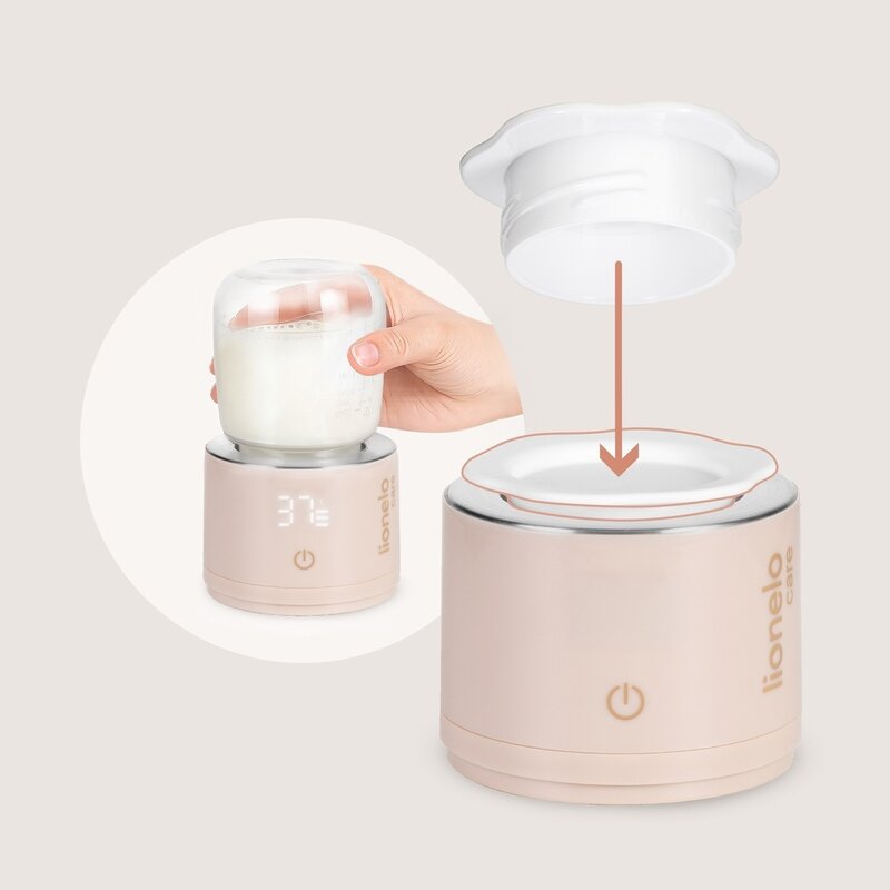 Incalzitor portabil, Lionelo, ThermUp Swift, Portabil, Incalzire in 3 minute, Mentinerea temperaturii, 60 W, USB-C, 4 setari de temperatura: 37-50°C, Recipient 180 ml inclus, Rose Gold