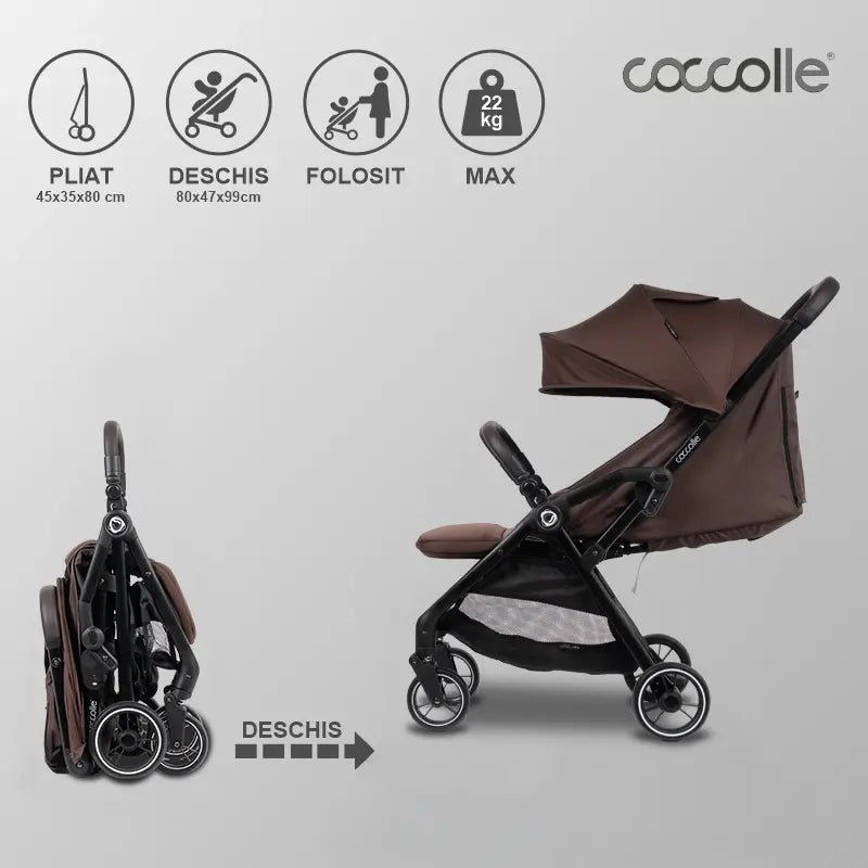 Carucior sport pliere automata Coccolle Arella Coffee Brown