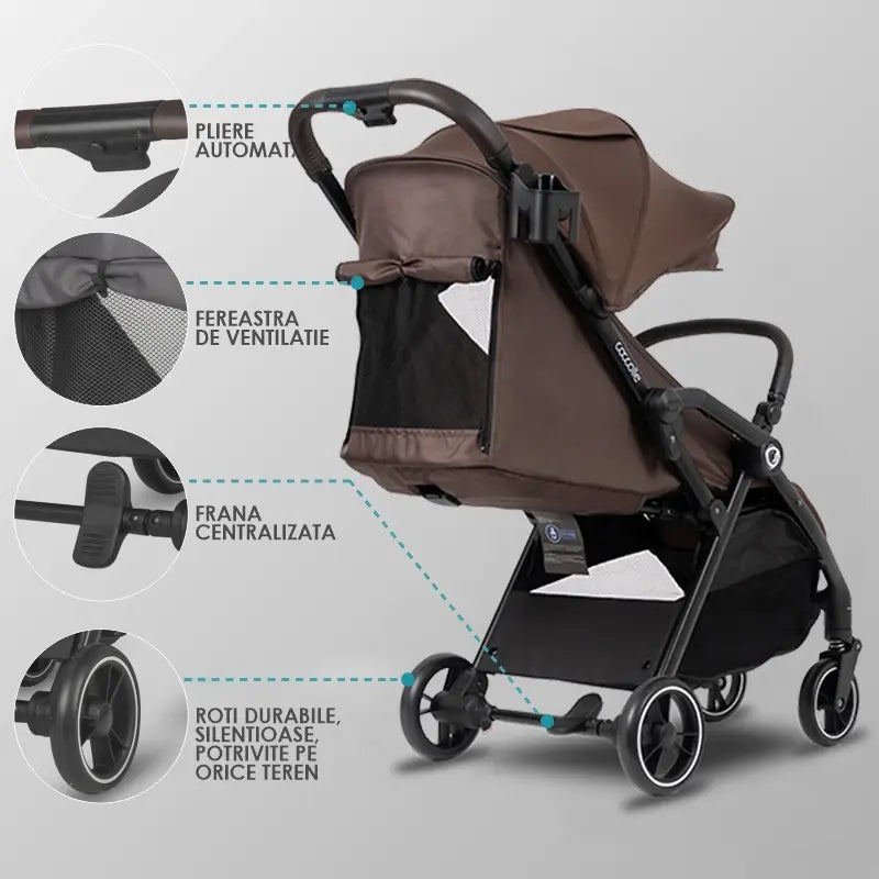 Carucior sport pliere automata Coccolle Arella Coffee Brown