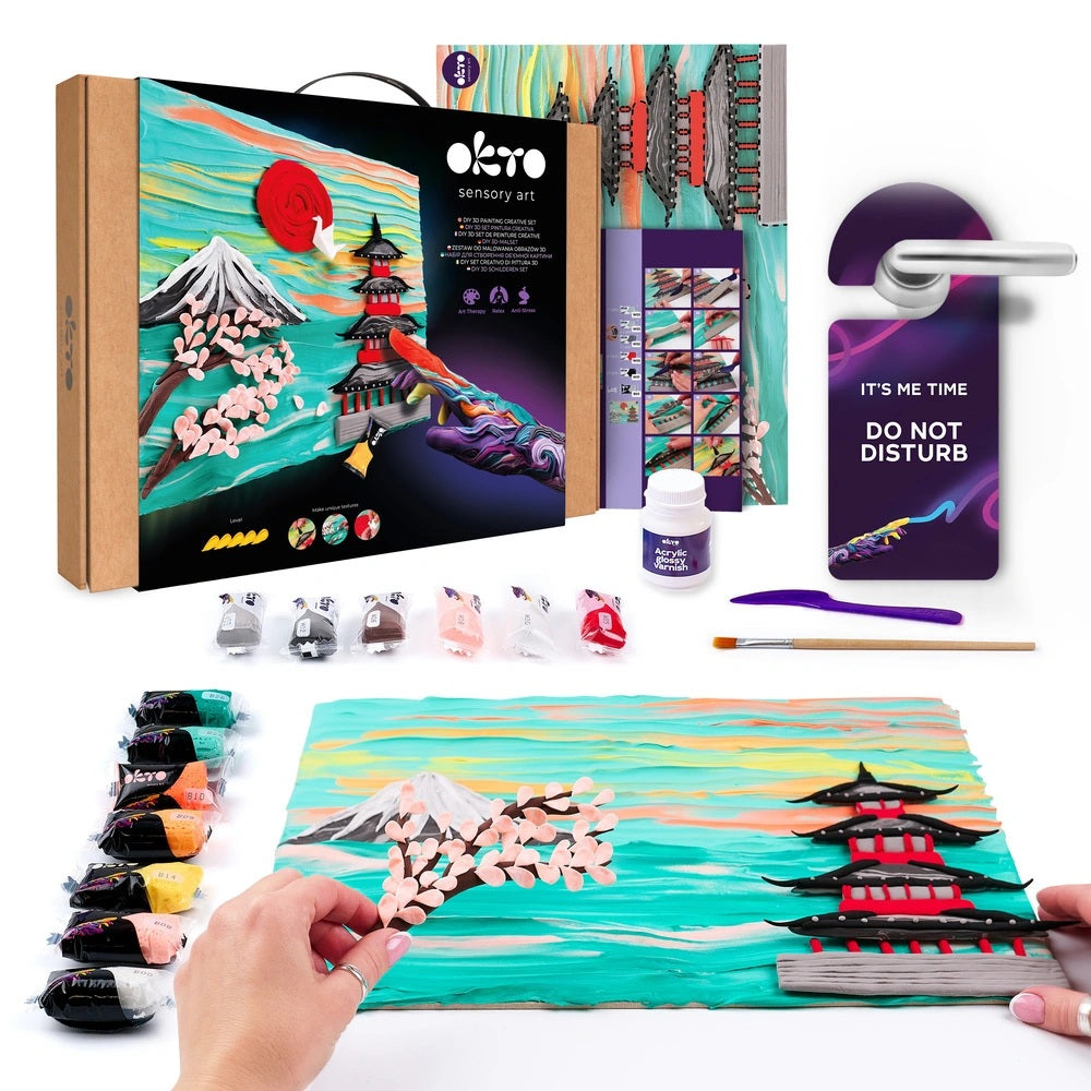 Set pictura 3D cu argila usoara, 30*40cm - Japan