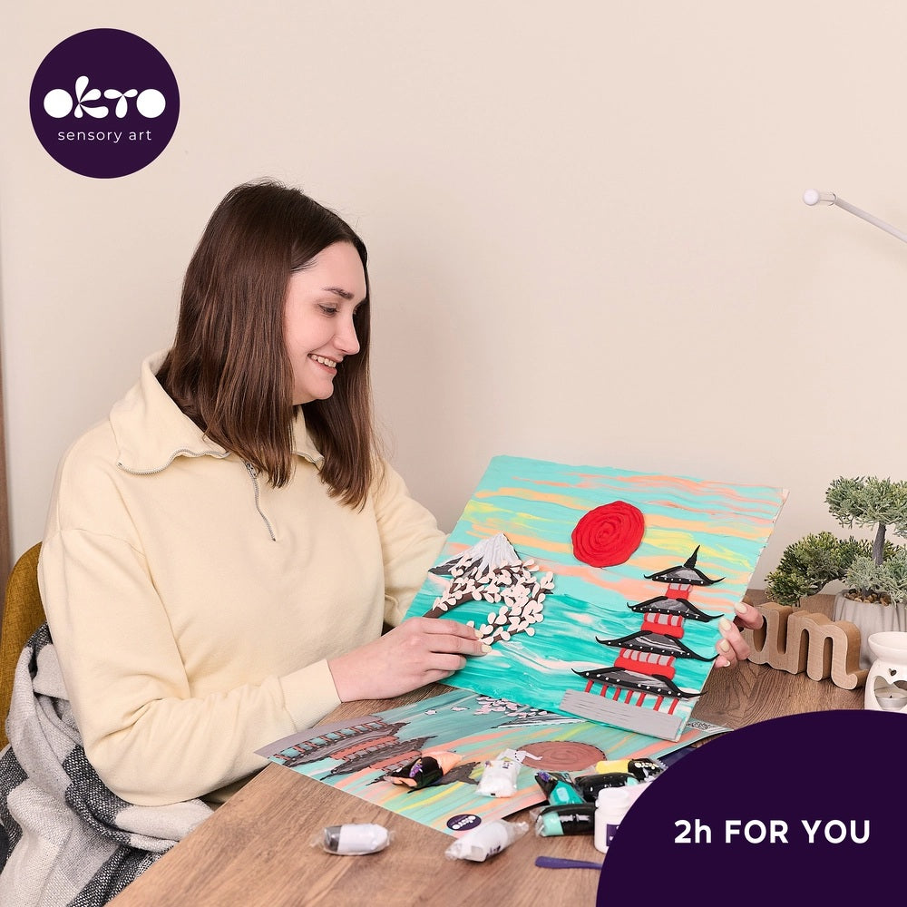 Set pictura 3D cu argila usoara, 30*40cm - Japan