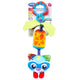 Jucarie carucior sau scaun auto, Playgro, Dezvolta abilitatile motorii, Culori luminoase, Cu clopotel, Fara BPA, 0 luni+, Cheeky Chime Rocky Racoon