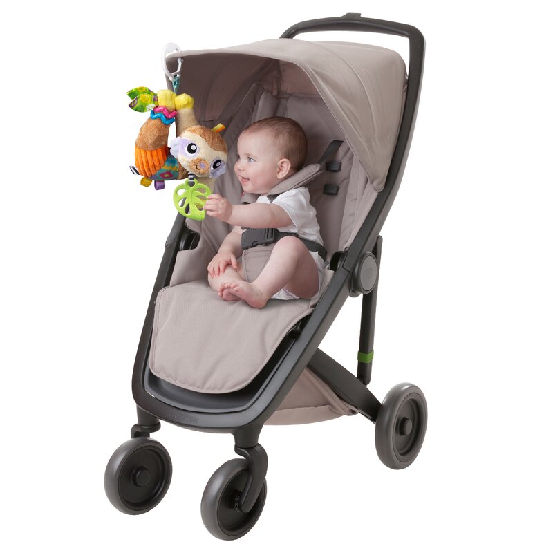Jucarie carucior sau scaun auto, Playgro, Salo, Cu inele pentru dentitie, Cu diverse forme si texturi, Cu sunete si zornaieli, Dezvolta abilitatile motorii si imaginatia, 0 luni+, Sensory Friend Salo Sloth - gogobaby.ro