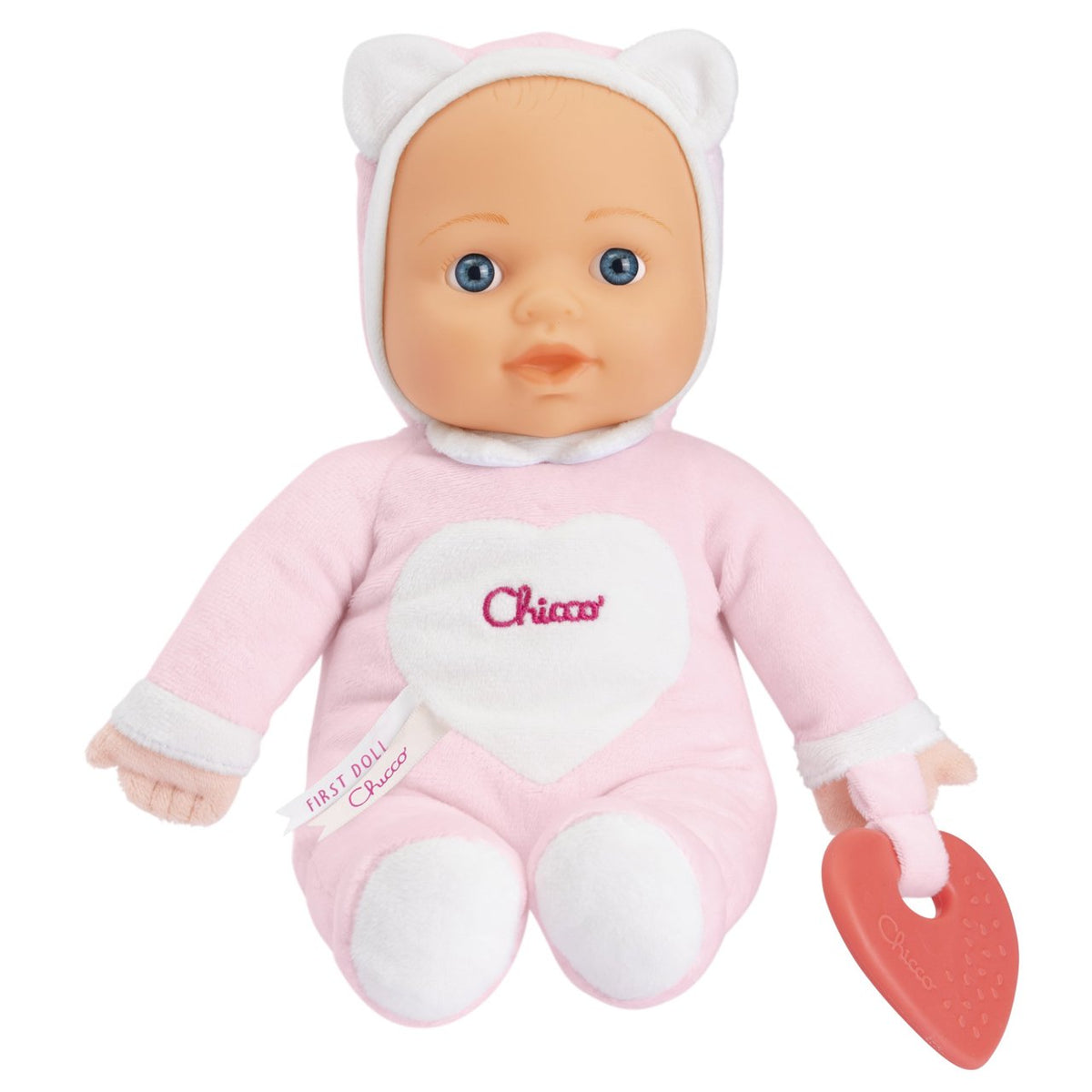 Jucarie Chicco Prima mea papusica, roz, 0luni+ - gogobaby.ro