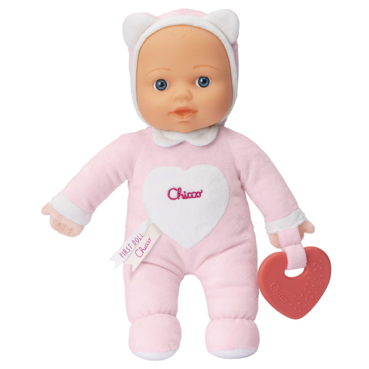 Jucarie Chicco Prima mea papusica, roz, 0luni+ - gogobaby.ro