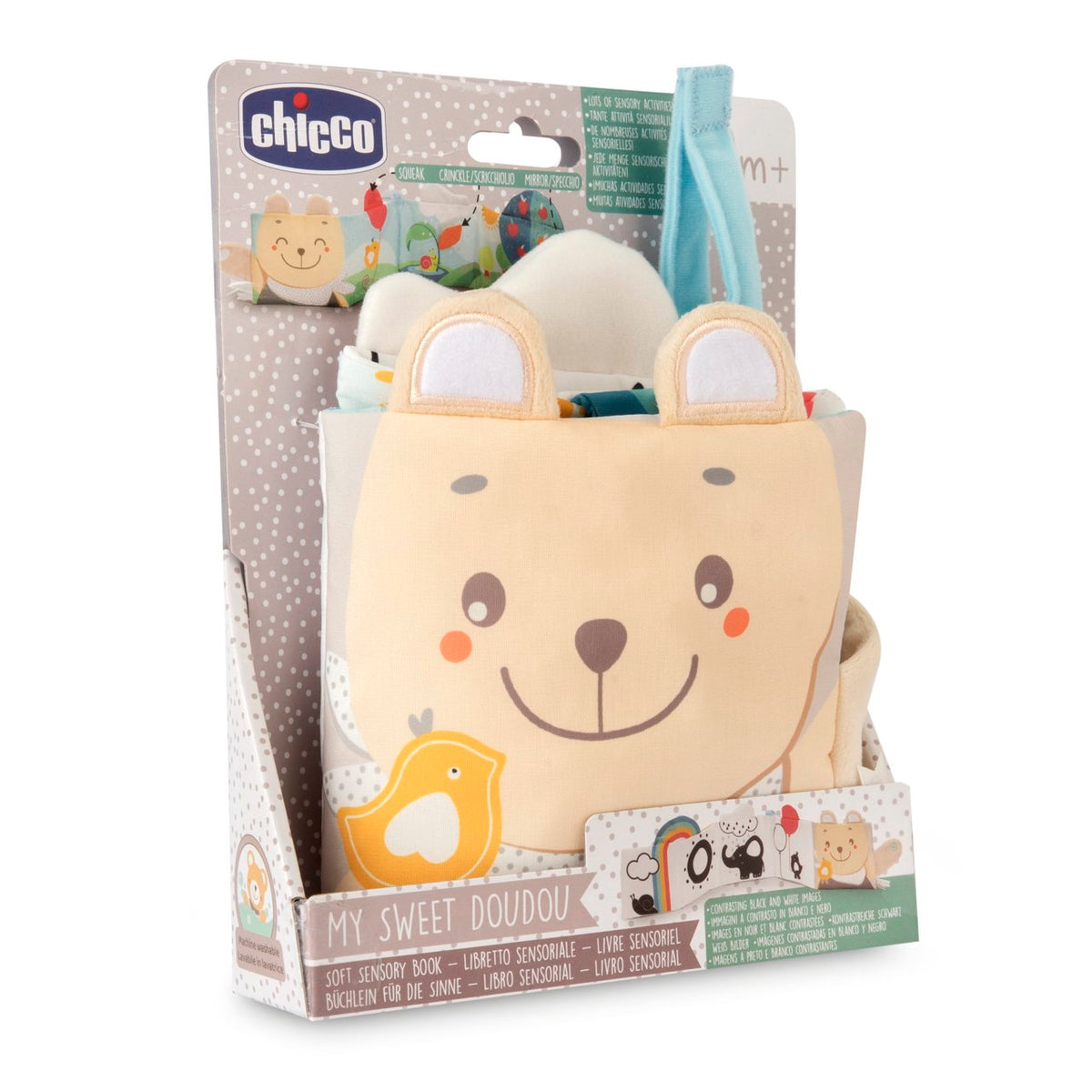 Jucarie copii Chicco My Soft DouDou carte senzoriala, unisex, 0luni+ - gogobaby.ro
