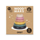 Jucarie de stivuire, Petite&Mars, Turn Orbit Wood of Mars, 10 cm, 36 luni+, Multicolor