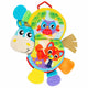 Jucarie din plus, Playgro, Clip Clop, Carticica tactila, Stimuleaza dezvoltarea senzoriala, Cu inele pentru dentitie, Cu diverse forme si texturi, 3 luni+, Musical Clip Clop Teether Book