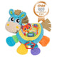 Jucarie din plus, Playgro, Clip Clop, Carticica tactila, Stimuleaza dezvoltarea senzoriala, Cu inele pentru dentitie, Cu diverse forme si texturi, 3 luni+, Musical Clip Clop Teether Book
