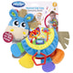 Jucarie din plus, Playgro, Clip Clop, Carticica tactila, Stimuleaza dezvoltarea senzoriala, Cu inele pentru dentitie, Cu diverse forme si texturi, 3 luni+, Musical Clip Clop Teether Book