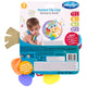Jucarie din plus, Playgro, Clip Clop, Carticica tactila, Stimuleaza dezvoltarea senzoriala, Cu inele pentru dentitie, Cu diverse forme si texturi, 3 luni+, Musical Clip Clop Teether Book