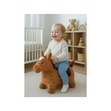 Jucarie gonflabila de plus cu sunete, Baby Mix, In forma de calut, Husa moale detasabila, Cu pompa inclusa, Pana la 70 kg, 36 luni+
