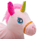 Jucarie gonflabila de plus cu sunete, Baby Mix, In forma de unicorn, Husa moale detasabila, Cu pompa inclusa, Pana la 70 kg, 36 luni+, Pink