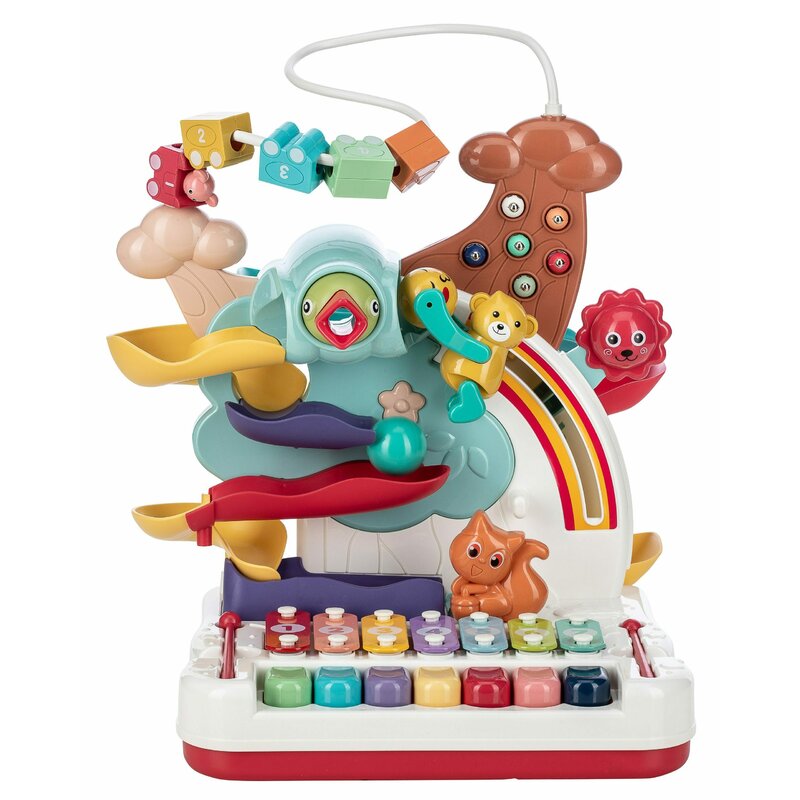 Jucarie interactiva, Free2Play, Cu o varietate de jocuri, Cu pian sau xilofon, Cu pista de masini, Cu bile, 26x28x36 cm, 36 luni+, Multicolor - gogobaby.ro