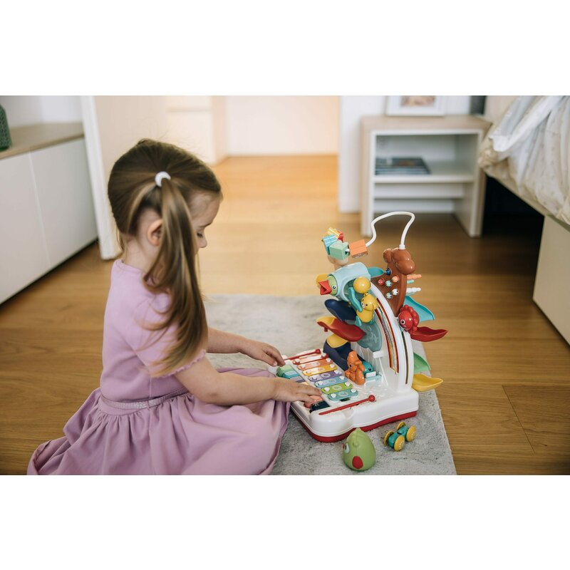 Jucarie interactiva, Free2Play, Cu o varietate de jocuri, Cu pian sau xilofon, Cu pista de masini, Cu bile, 26x28x36 cm, 36 luni+, Multicolor - gogobaby.ro