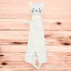 Jucarie interactiva, New Baby, Cat, Din muselina, Bumbac, 30x30 cm, 0 luni+, White