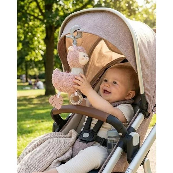 Jucarie interactiva, New Baby, Pentru atasare la patut sau carucior, Dezvolta abilitatile motorii, Include si jucarie pentru dentitie, Fara BPA, 0 luni+, Lama