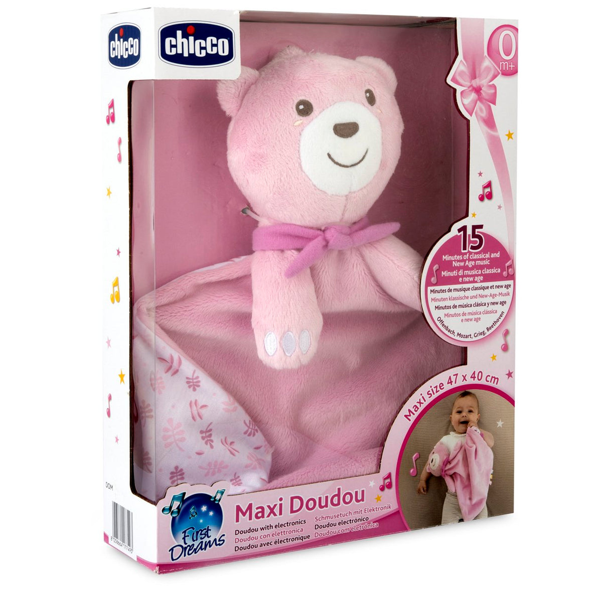 Jucarie muzicala Chicco Maxi DouDou FirstDreams, pink (roz), 0luni+ - gogobaby.ro