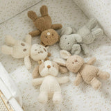 Jucarie plus bebelusi, Nattou, Baby Rabbit, 24 cm, Material moale, Stimuleaza simtul tactil si motricitatea fina, Prieten de joaca si mangaiere, 0 luni+, Bej