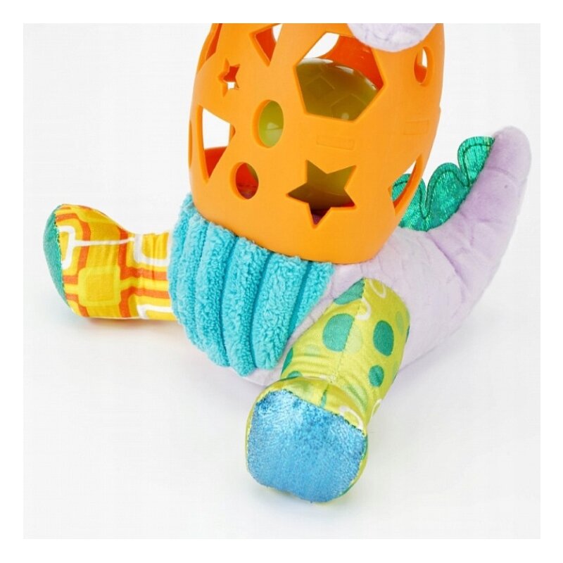 Jucarie zornaitoare, Balibazoo, Dinozaur Bendy, Cu minge, Cu materiale si texturi diferite, 0 luni+, Multicolor