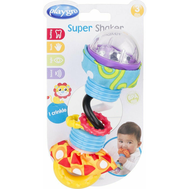 Jucarie zornaitoare, Playgro, Cu diferite texturi, Dimensiune mare, Super Shaker - gogobaby.ro