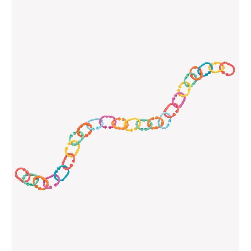Inele de dentitie, Playgro, Atasabile la carucior, scoica auto si patut, 24 piese, Loopy Links - gogobaby.ro