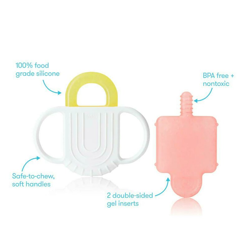 Jucarii dentitie, FridaBaby, 4 in 1, Calmeaza gingiile in timpul eruptiei dentare, 4 forme, Fabricat din silicon non-toxic, BPA-free, Multicolor