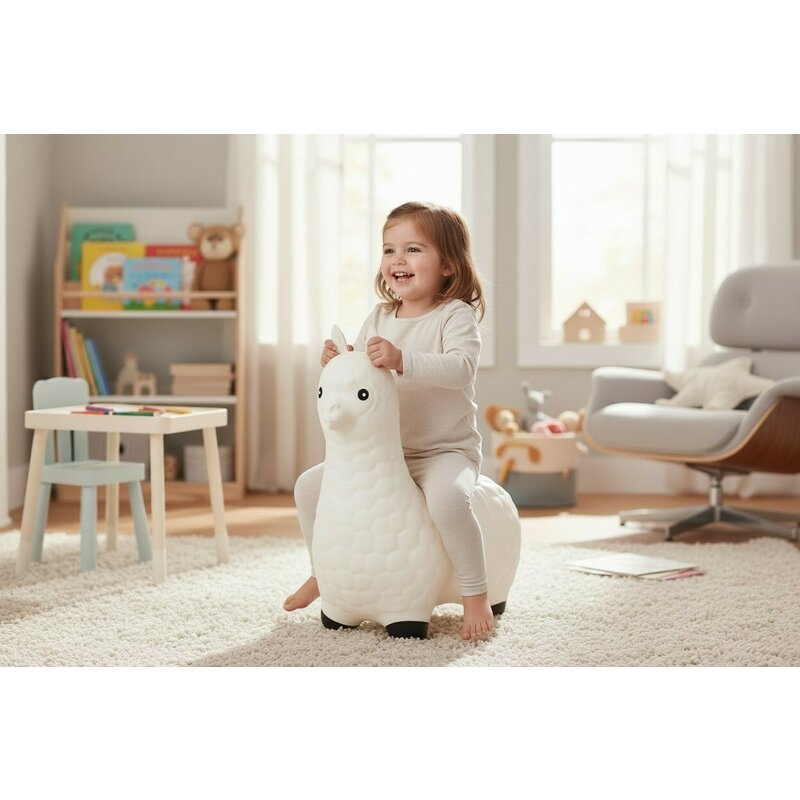 Jumper, Feedo, In forma de lama, Cu pompa inclusa, Din cauciuc, Pana la 70 kg, 50x46x23 cm, 36 luni+, Grey