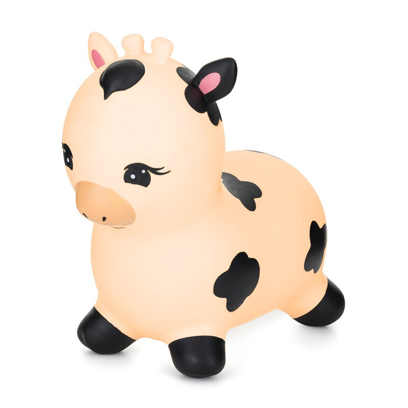 Jumper, Feedo, In forma de vacuta, Cu pompa inclusa, Din cauciuc, Pana la 70 kg, 50x46x23 cm, 36 luni+, Cream - gogobaby.ro
