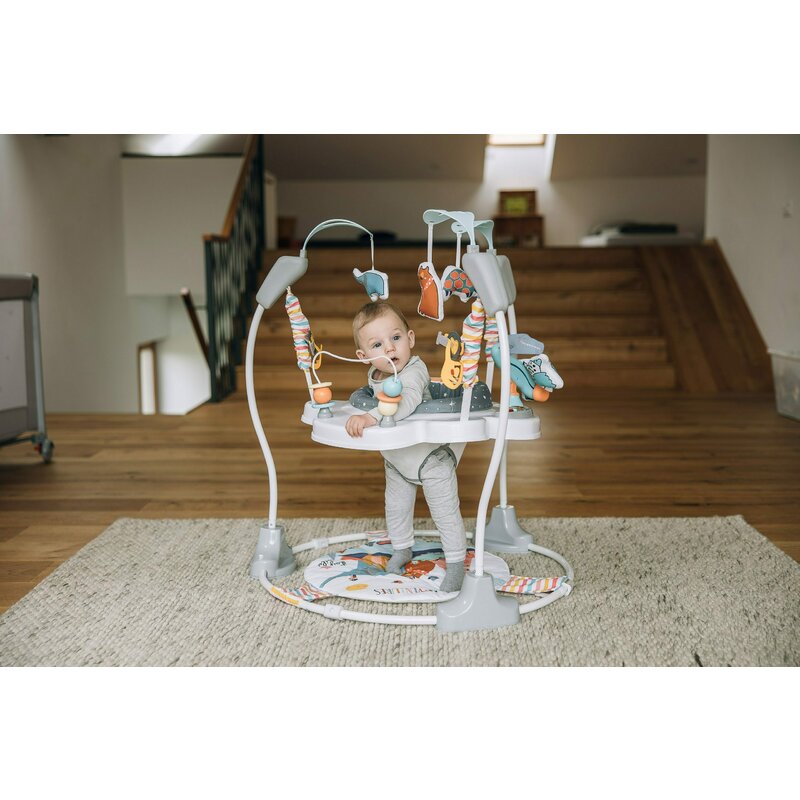 Jumper interactiv, FreeON, Jump&Play, Cu scaun rotativ la 360 grade, Reglabil pe inaltime, Cu melodii, lumini si jucarii, Conform cu standardul european de securitate EN 14036:2003, Multicolor - gogobaby.ro