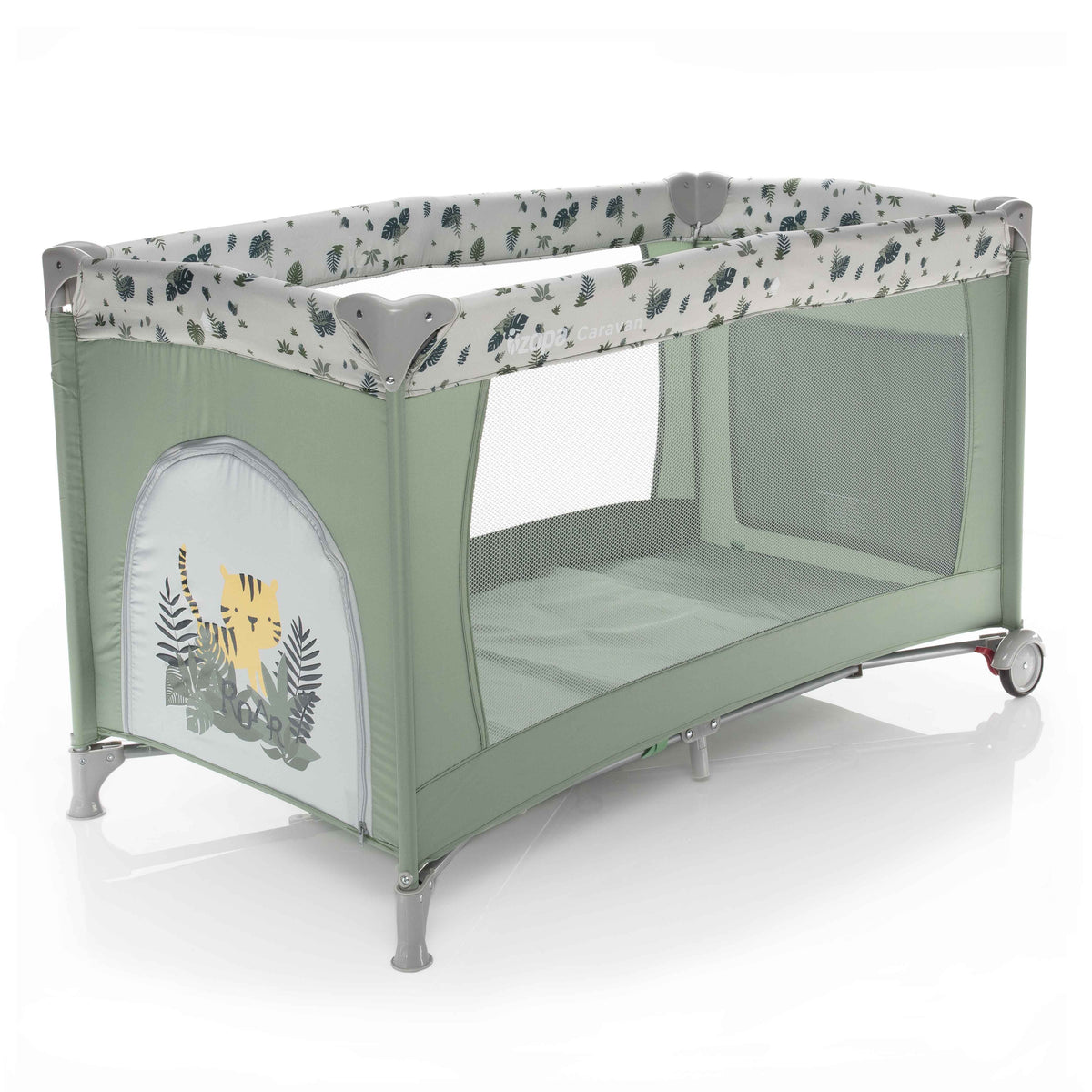 ZOPA - Patut pliant 1 nivel Caravan Jungle Green - gogobaby.ro