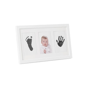 Kit rama foto tripla, Jane, Cu cerneala pentru manuta si piciorus, Non-toxic, White