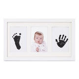 Kit rama foto tripla, Jane, Cu cerneala pentru manuta si piciorus, Non-toxic, White