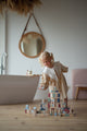 Jucarie din lemn, Cubika, Kit 100 de piese de constructie - Pastel