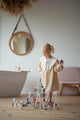 Jucarie din lemn, Cubika, Kit 100 de piese de constructie - Pastel