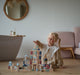 Jucarie din lemn, Cubika, Kit 100 de piese de constructie - Pastel