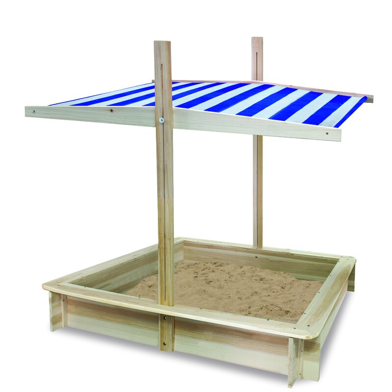 Lada de nisip, Free2Play, Cu acoperis, Cu coborare completa a acoperisului, 120 X 120 X 120 cm, Natural - gogobaby.ro