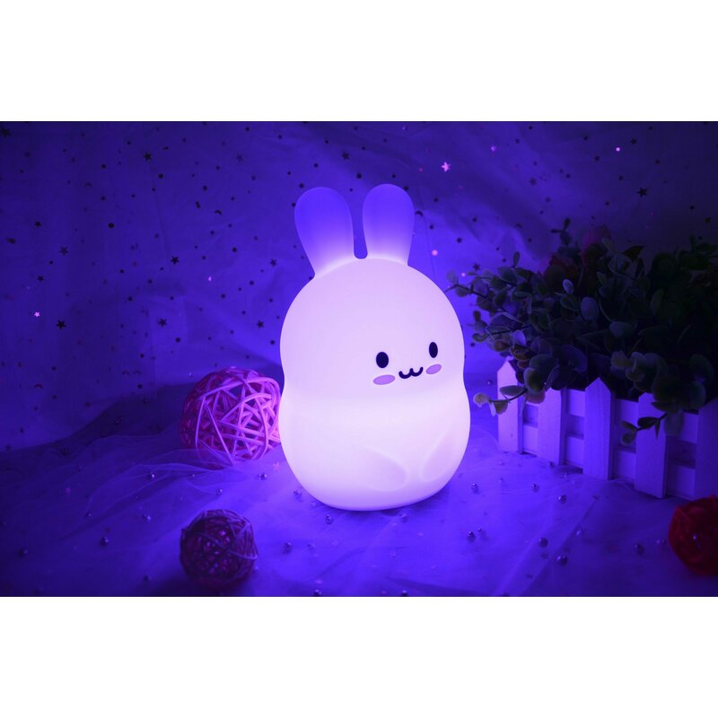 Lampa de veghe, FreeON, Silicon moale, Cu telecomanda si cablu USB, Cu 9 culori diferite si cronometru, Bear