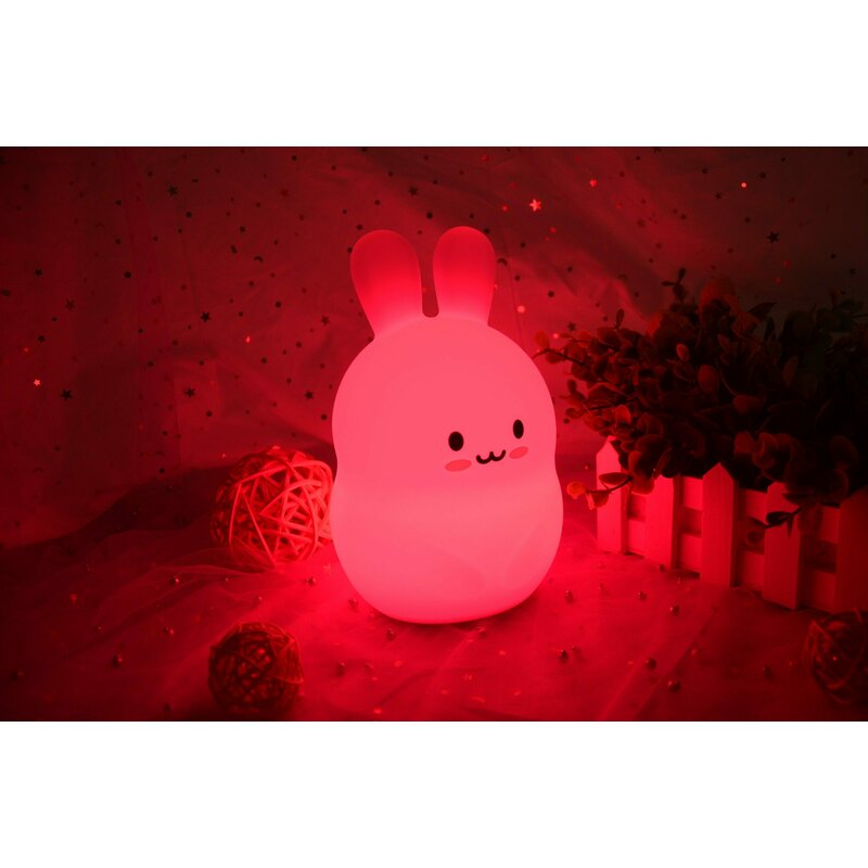 Lampa de veghe, FreeON, Silicon moale, Cu telecomanda si cablu USB, Cu 9 culori diferite si cronometru, Owl