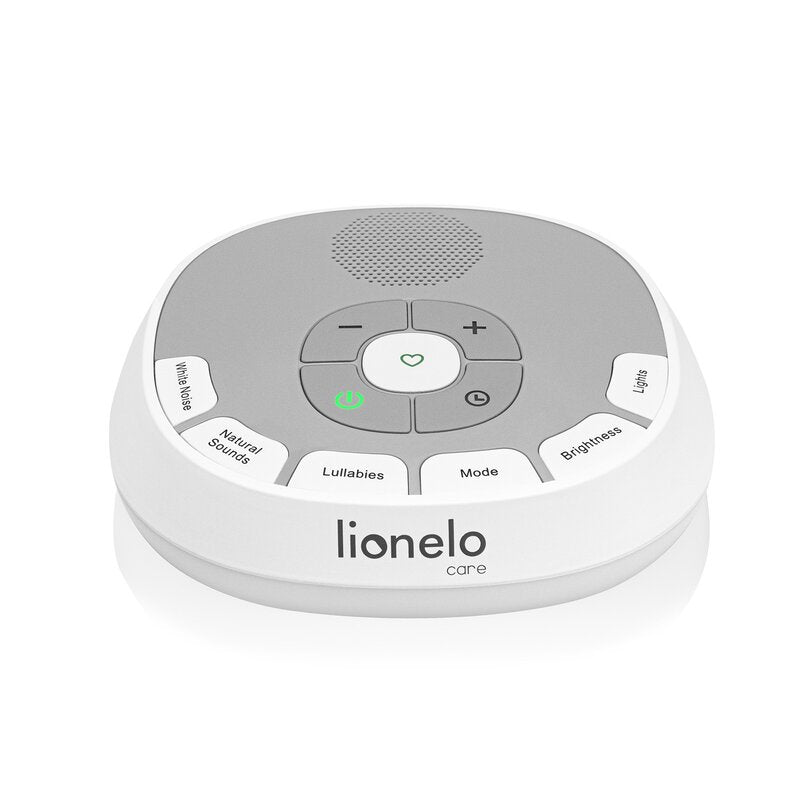 Lampa de veghe, Lionelo, BabyNap, 2 in 1, Wireless, Cu sunete si melodii de leagan, Cu 11 culori si 3 niveluri de luminozitate, Cu functie de redare si inregistrare batai inima, Alb