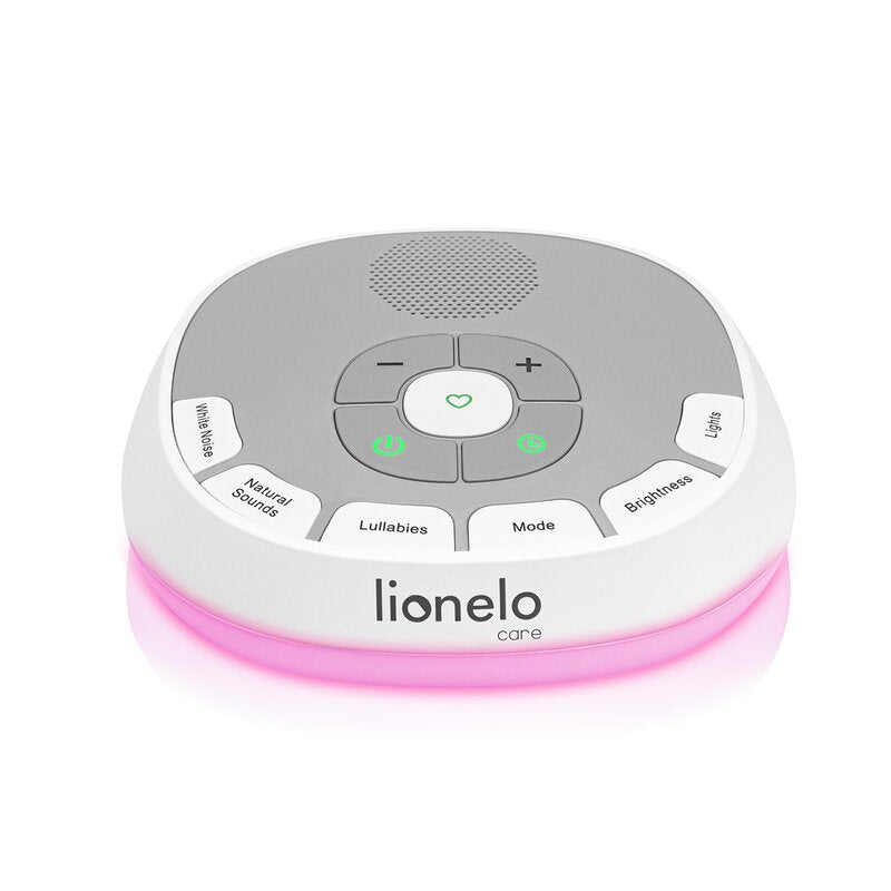 Lampa de veghe, Lionelo, BabyNap, 2 in 1, Wireless, Cu sunete si melodii de leagan, Cu 11 culori si 3 niveluri de luminozitate, Cu functie de redare si inregistrare batai inima, Alb