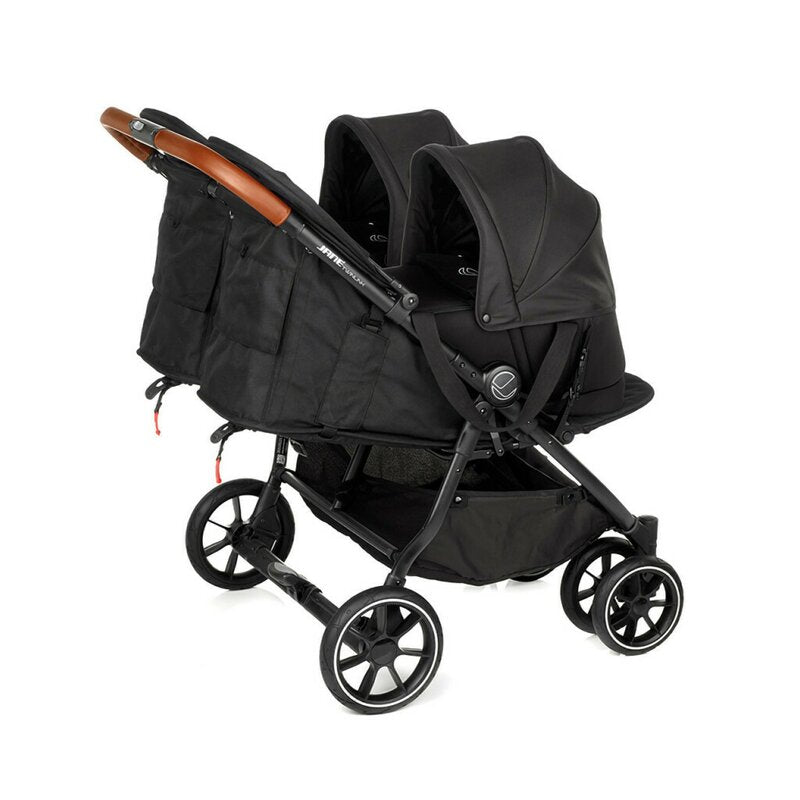 Landou portabil, Jane, Montare in carucior, Cu manere, Cu salteluta 95% materiale reciclate cu protectie UPF50, 67x29.5x43 cm, 0-9 Kg, Cold Black - gogobaby.ro
