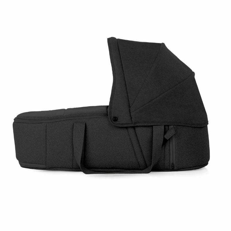 Landou portabil, Jane, Montare in carucior, Cu manere, Cu salteluta 95% materiale reciclate cu protectie UPF50, 67x29.5x43 cm, 0-9 Kg, Cold Black - gogobaby.ro